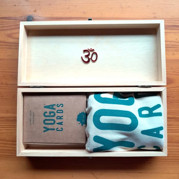 caja madera yoga cards regalo